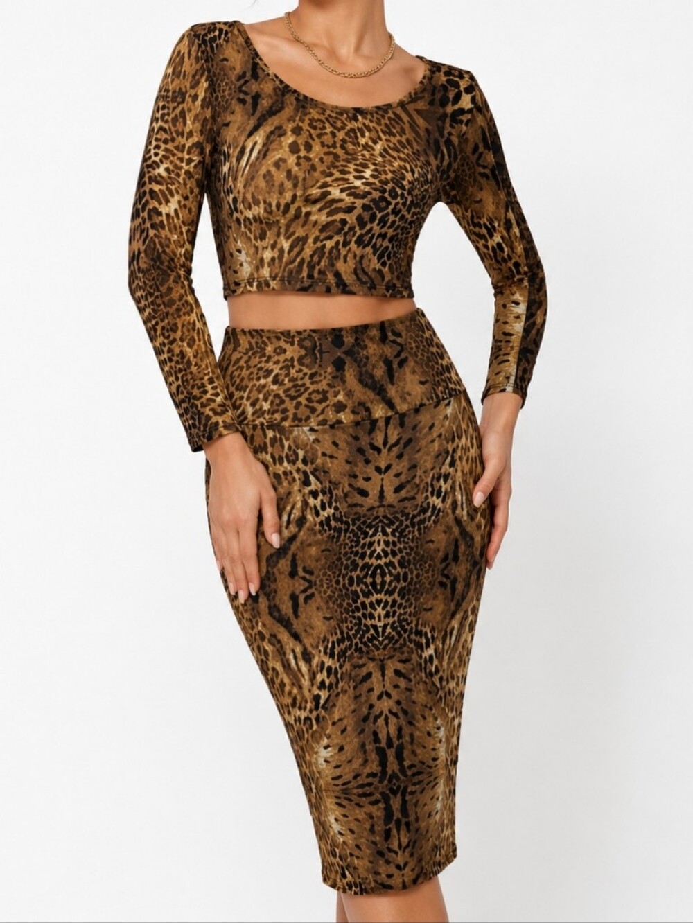 ‼️3 for $50‼️  Three-quarter Sleeve Crop Top, Skirt Set